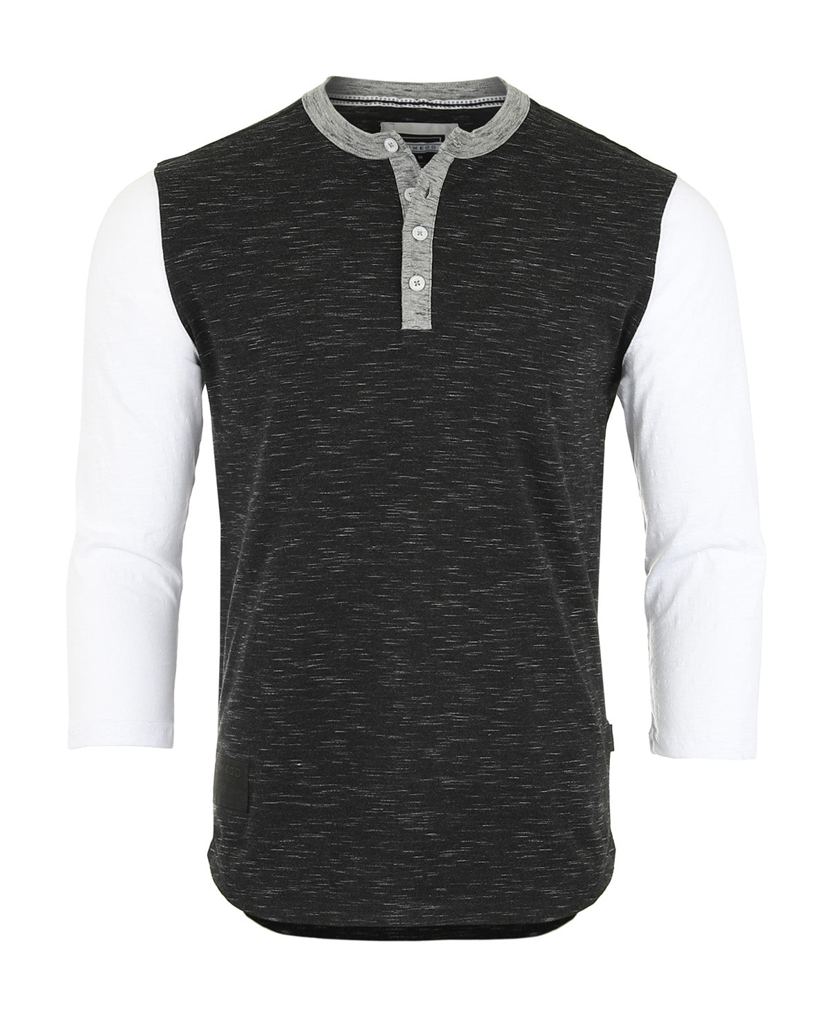 ZIMEGO Men's 3/4 Sleeve Black & White Baseball Henley β Casual Athletic Button Crewneck Shirts