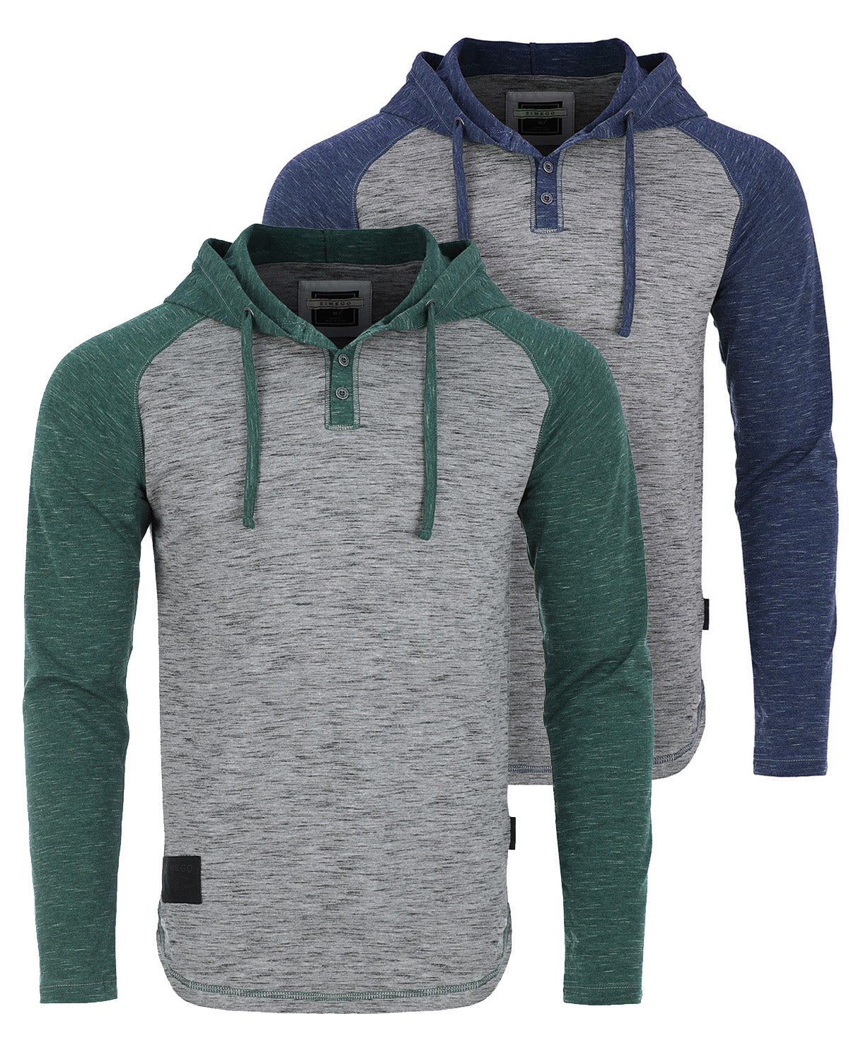 Long Sleeve Athletic Casual Hooded Henley Shirt