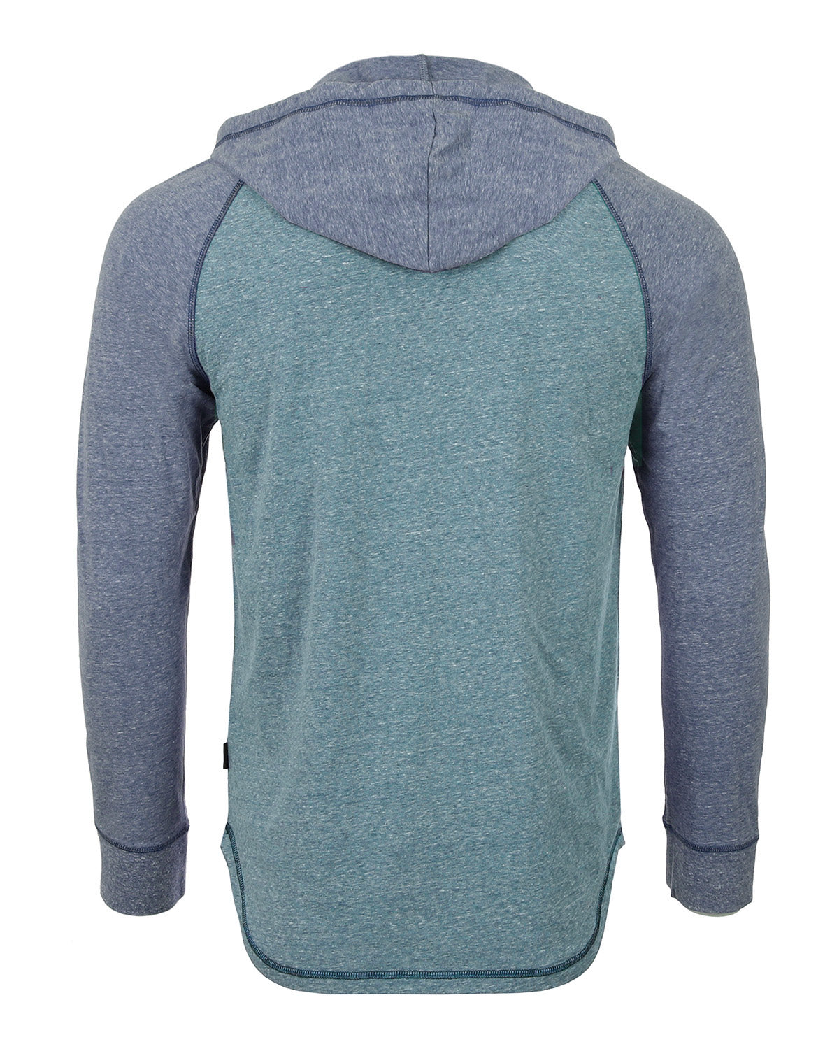 ZIMEGO Men's Long Sleeve Henley Raglan Hoodie with Kangaroo Pocket