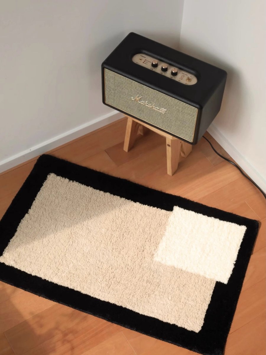 Soft Contemporary Abstract Geometric Bath Rug, Absorbent, Anti-slipper