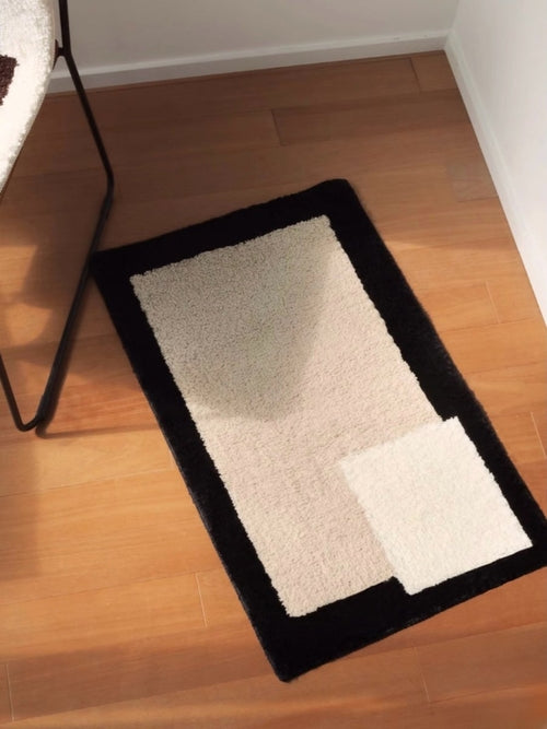 Soft Contemporary Abstract Geometric Bath Rug, Absorbent, Anti-slipper